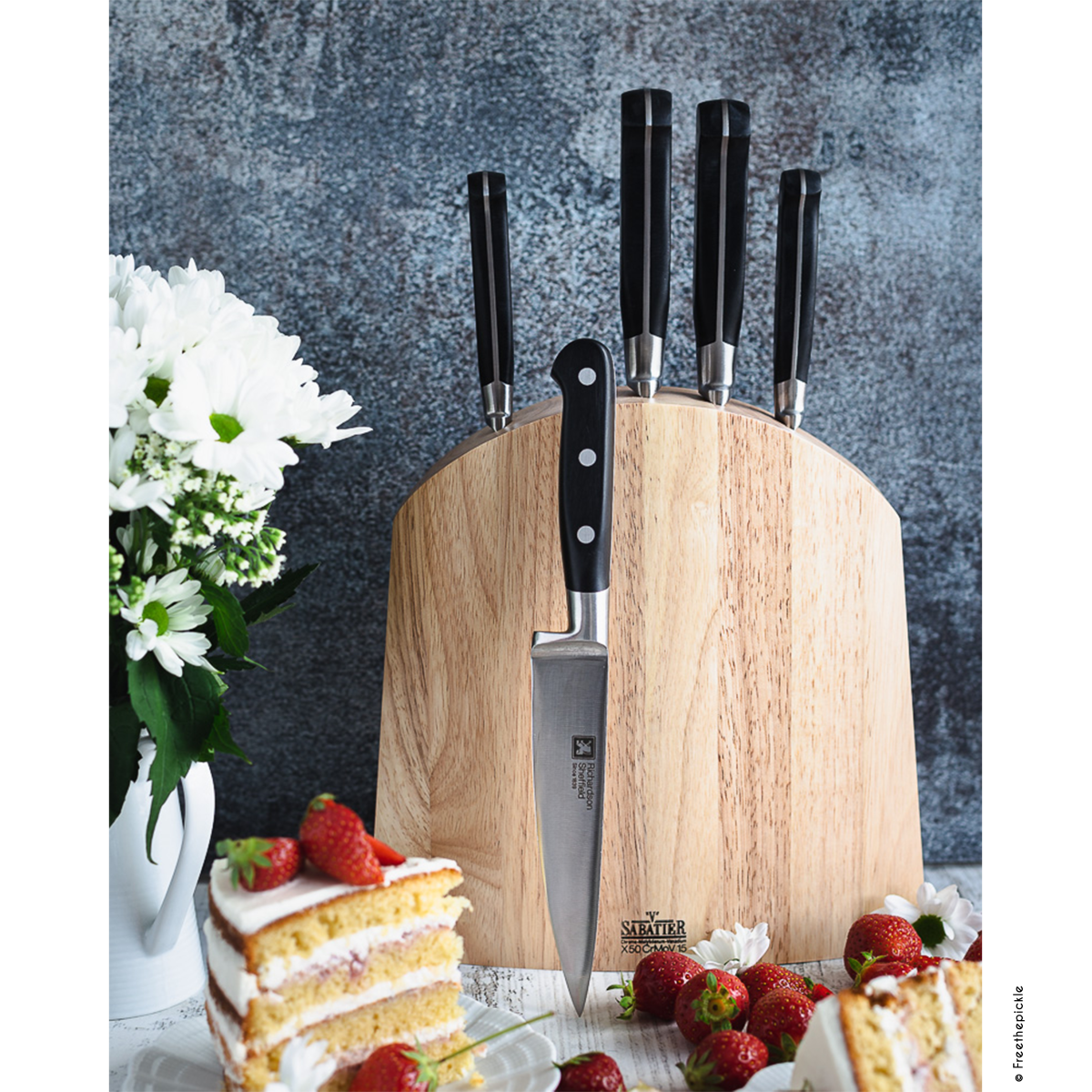 Bloc 5 couteaux de cuisine - V SABATIER v002237, RICHARDSON SHEFFIELD