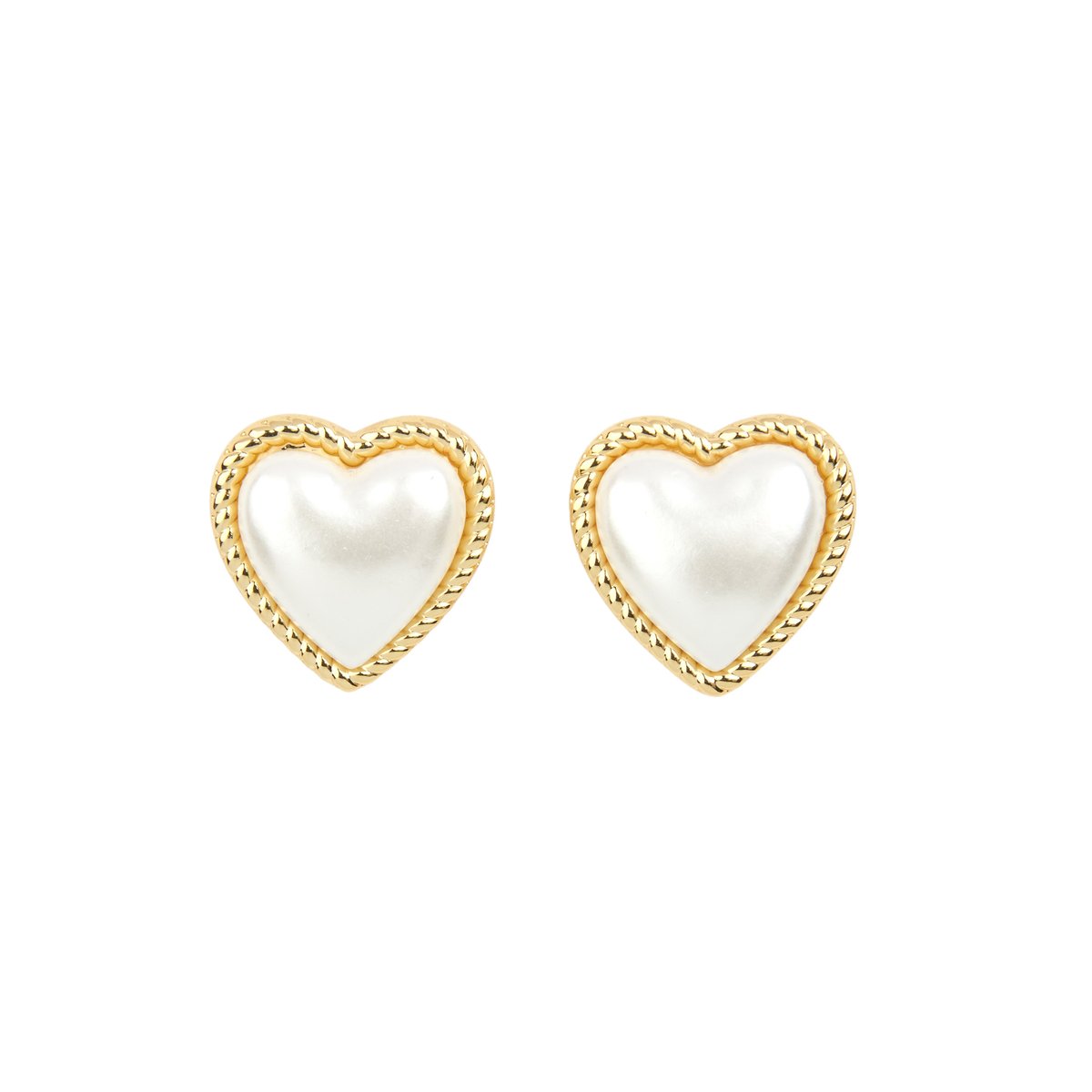 Boucles d'oreilles CŒUR blanc perlé, COUCOU SUZETTE