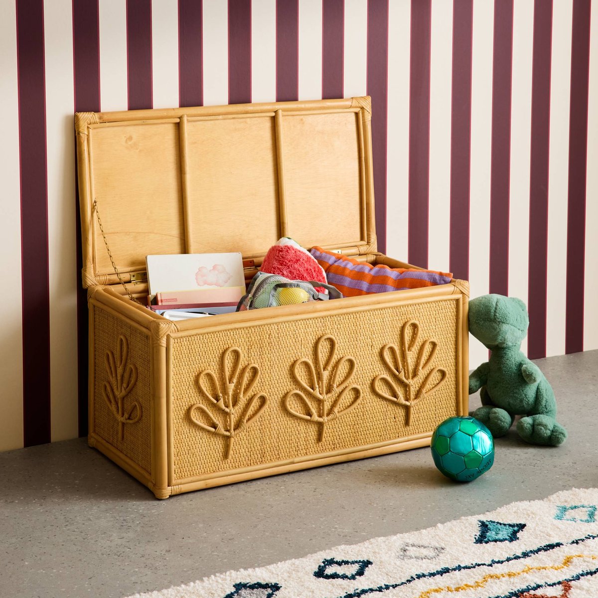 Coffre à jouets enfant bohème en rotin ARLO rotin naturel, SWEEEK