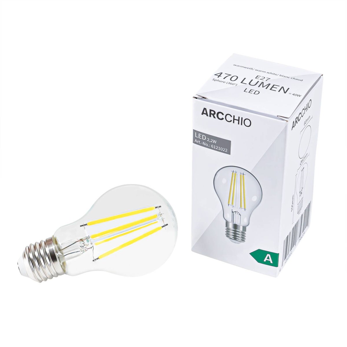 Ampoule E27 en verreLED couleur unique, ARCCHIO