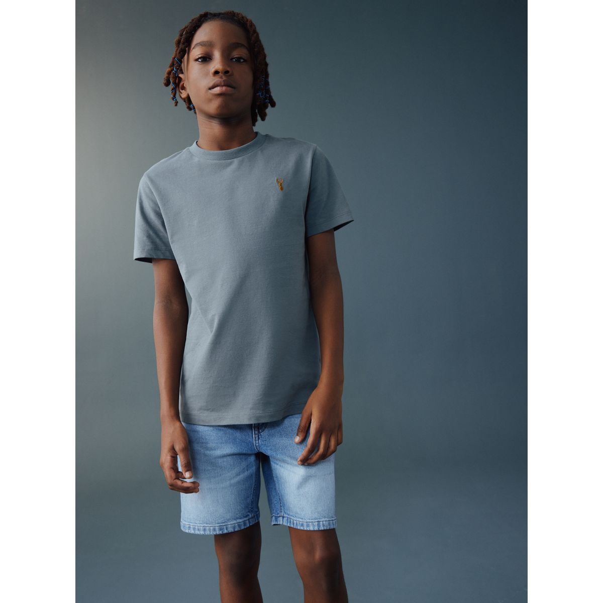 Short en denim bleu clair, NEXT