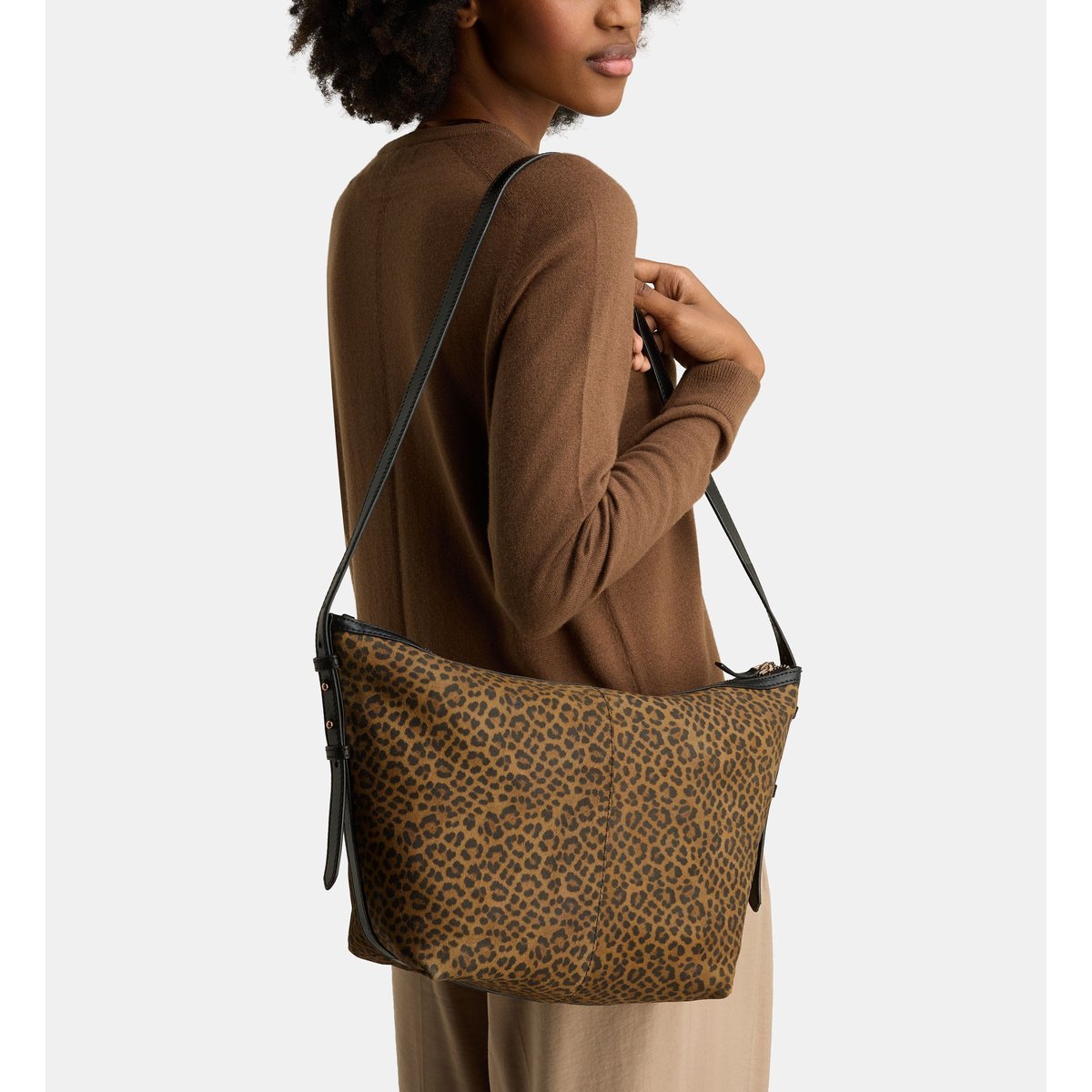 Sac à main eleonore suède léopard, GALERIES LAFAYETTE