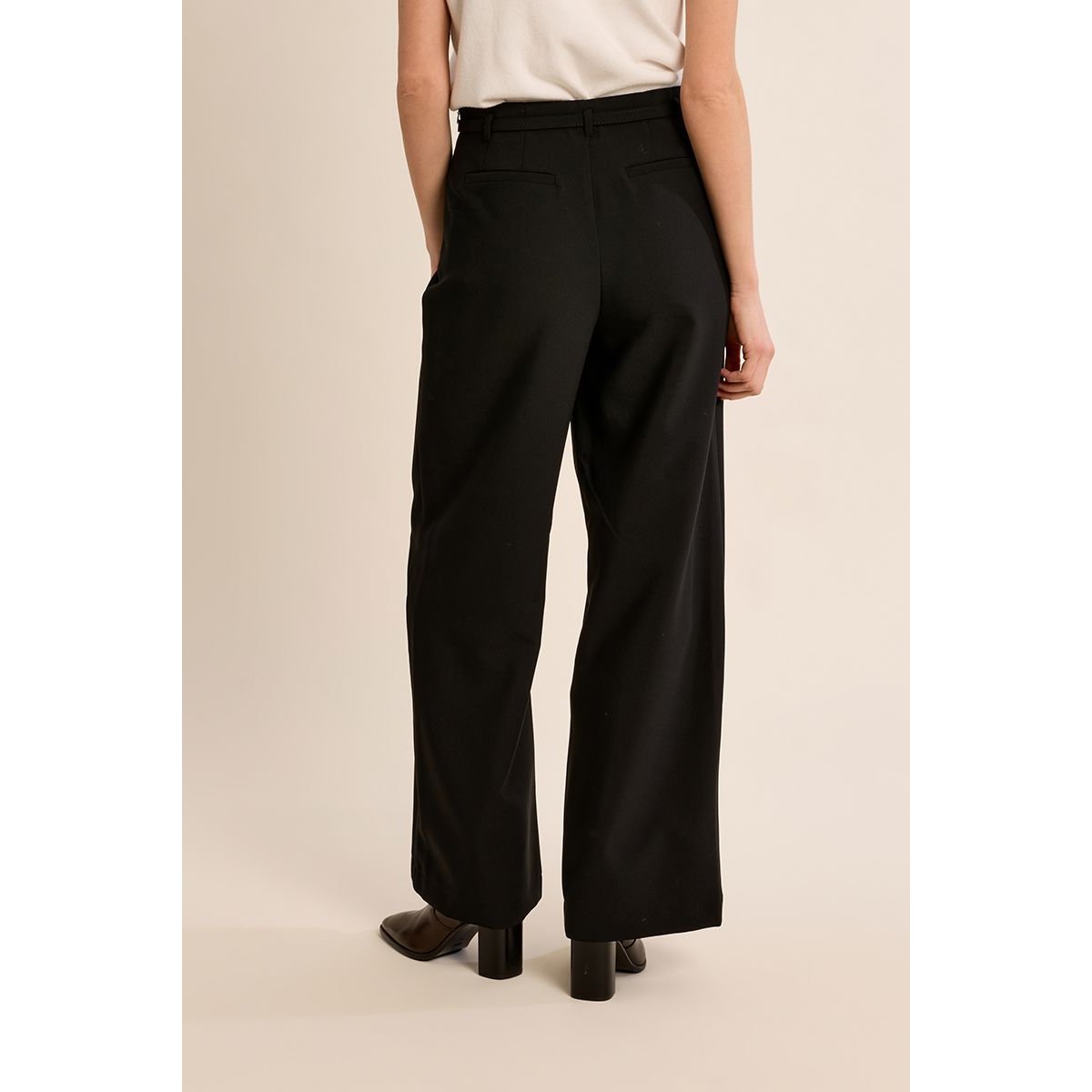 Pantalon jambes larges avec ceinture noir, MOLLY BRACKEN