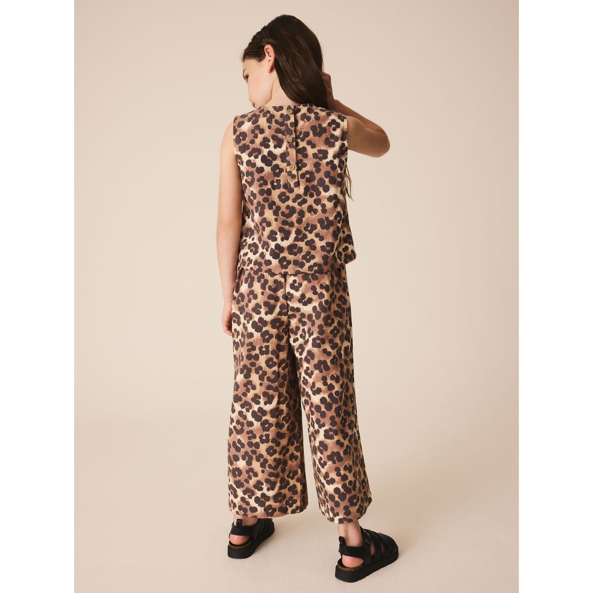 Haut et pantalon à ourlets élastiques imprimé léopard, NEXT