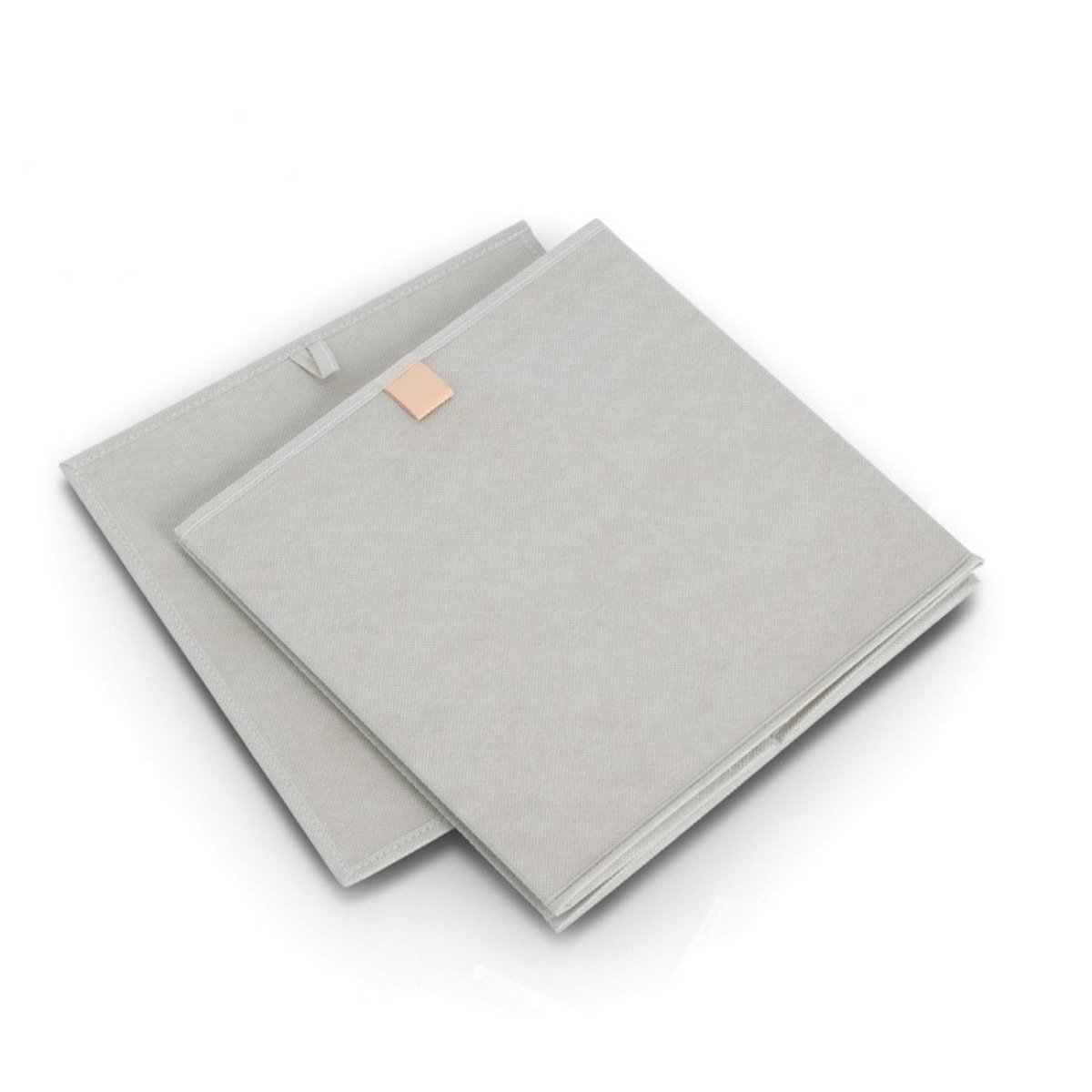 Panier cubique rangement textile gris clair, ZELLER PRESENT