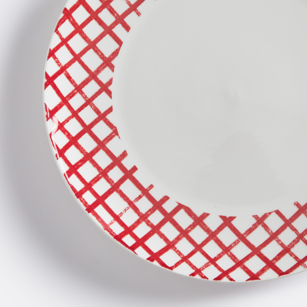 Set of 4 Aline Dinner Plates in Porcelain red, LA REDOUTE INTERIEURS