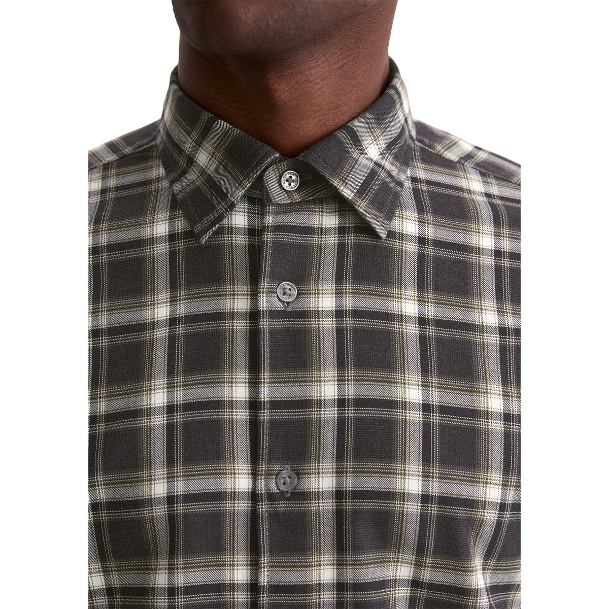 Chemise regular en flanelle de coton bio très douce noir, MARC O'POLO