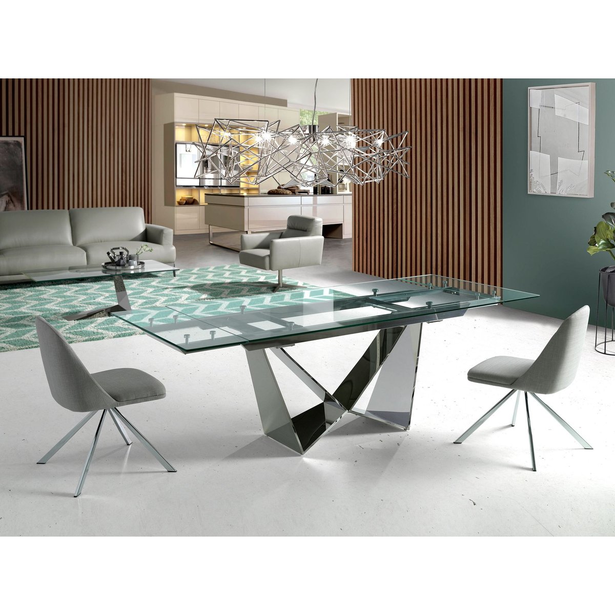 Chaise pivotante en tissu gris grey | steel, ANGEL CERDA