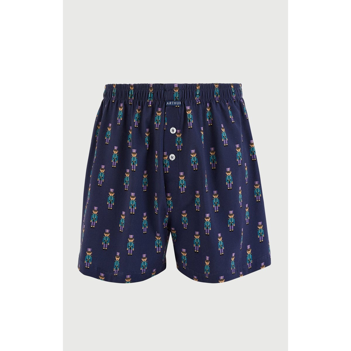 Caleçon classique en jersey de coton imprimé Casse-noisette marine, ARTHUR