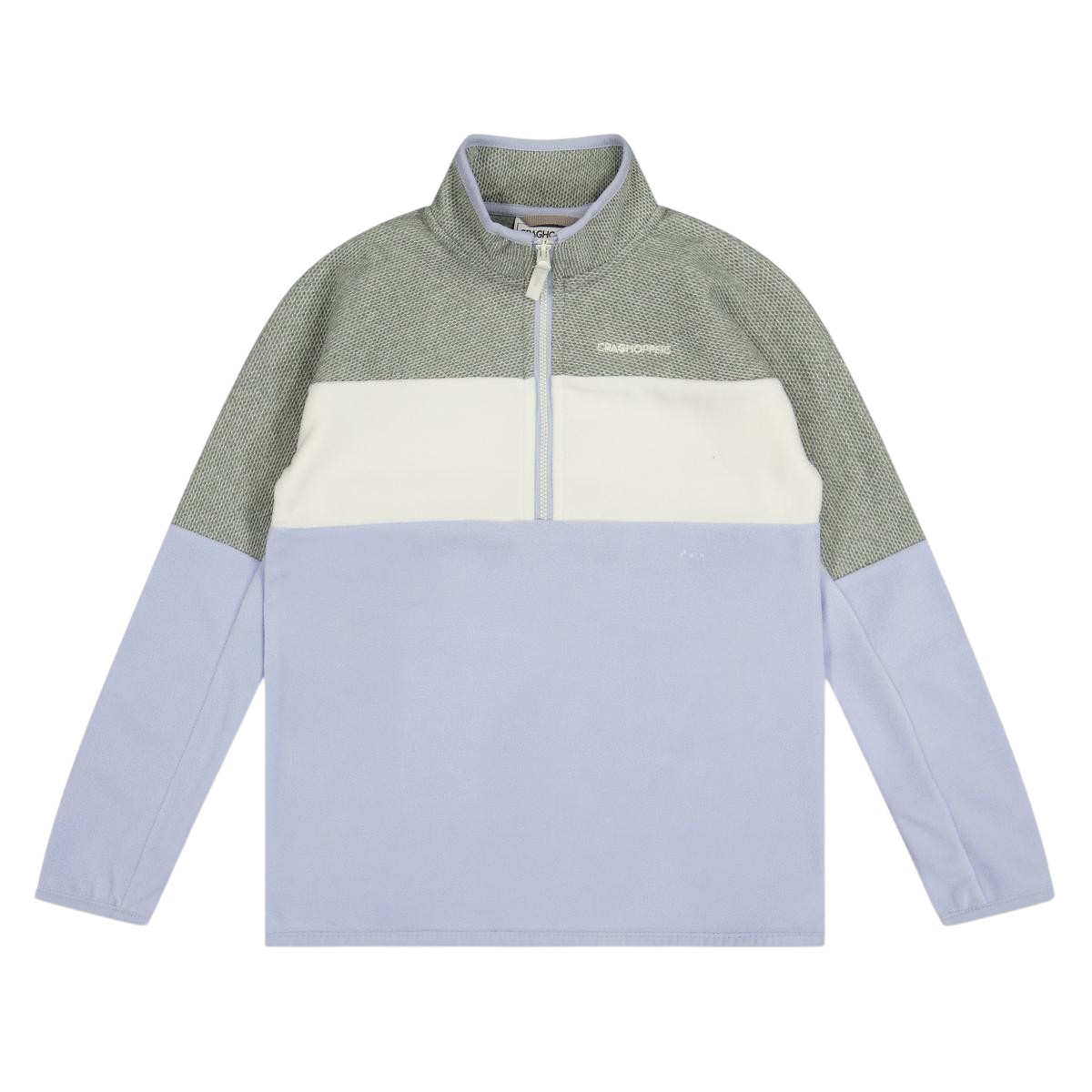 Sweat à col montant zippé motif/style blocs de couleurs LINDEN lavande / gris chiné, CRAGHOPPERS