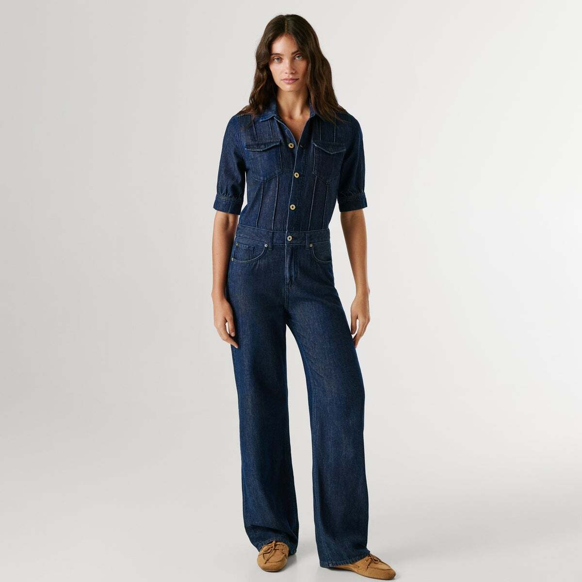 Combinaison Longue Coupe Regular En Denim 10oz indigo tencel blend denim, PEPE JEANS