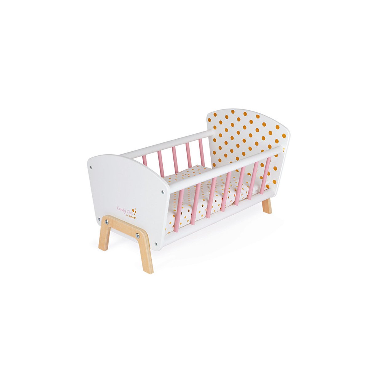 Lit Poupée Candy Chic En Bois Jo5889 blanc, JANOD