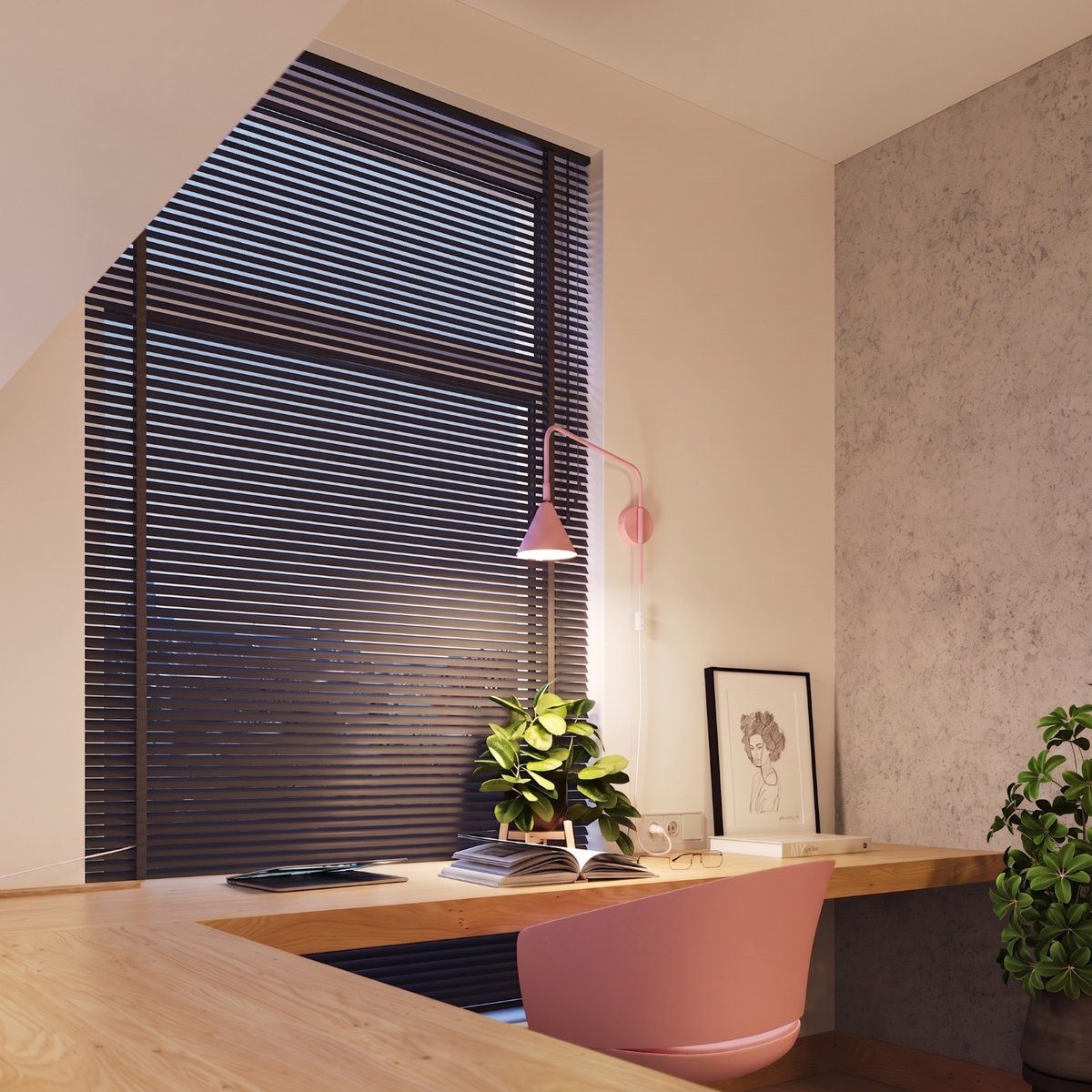 Applique murale Rose E14 1 Nox rose, EDEN