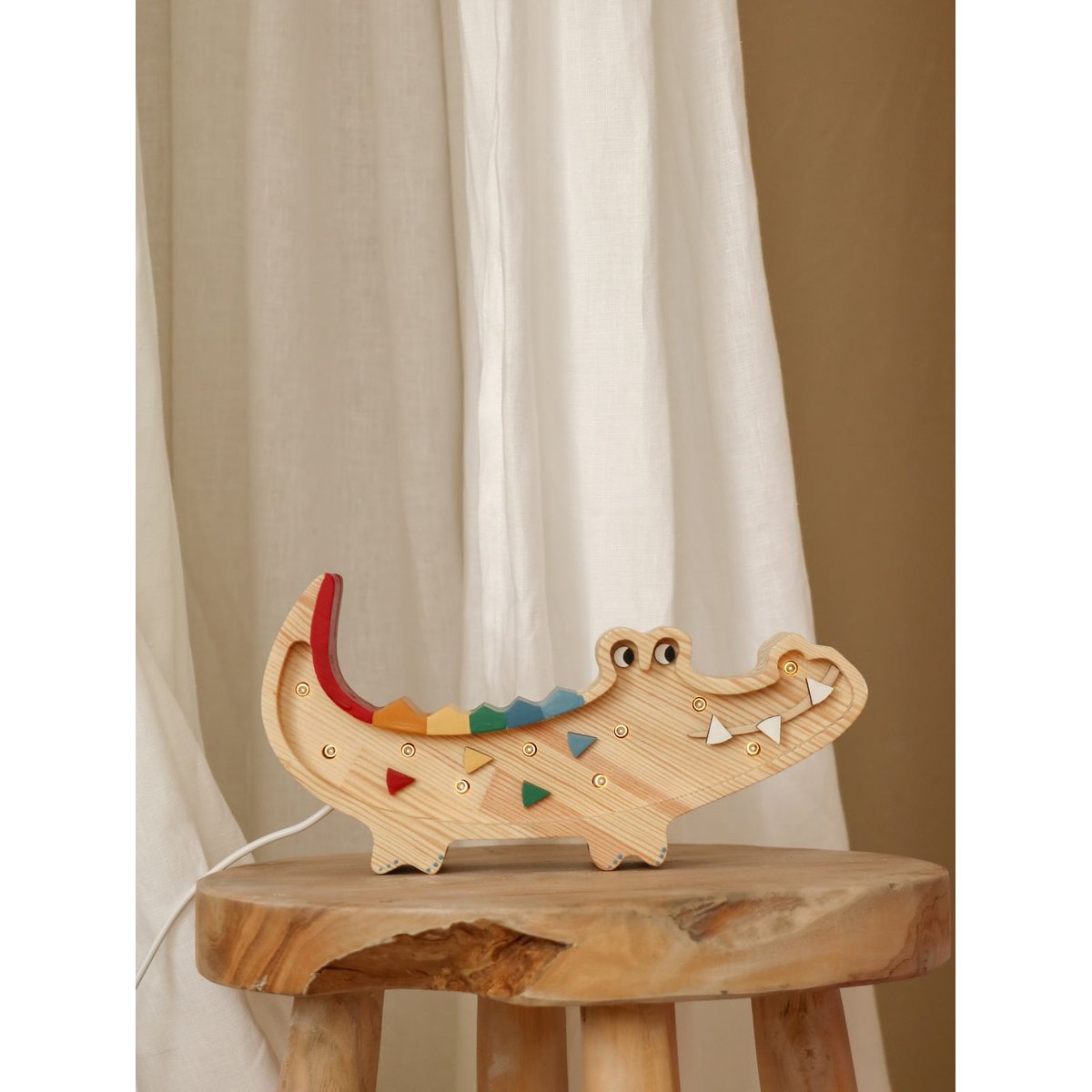 Petite Lampe Veilleuse Crocodile bois vert, LITTLE LIGHTS