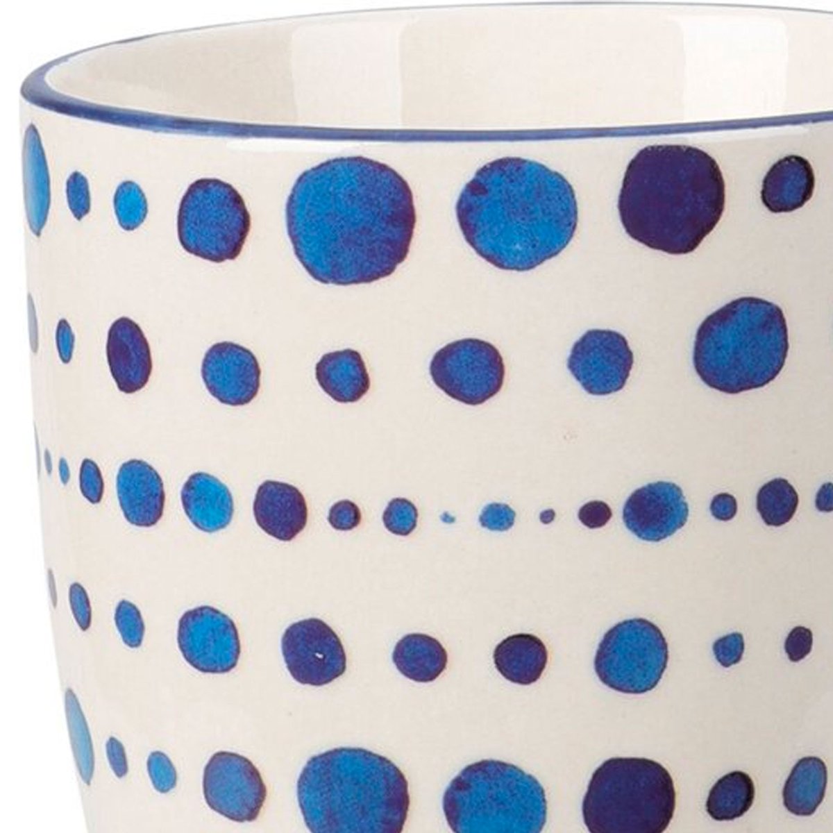 Set de 3 mugs en grés bleu et blanc 200ml bleu & blanc, WADIGA