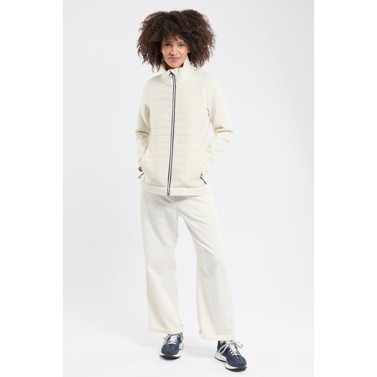 Veste bi-matière MOSSON blanc casse, BERMUDES