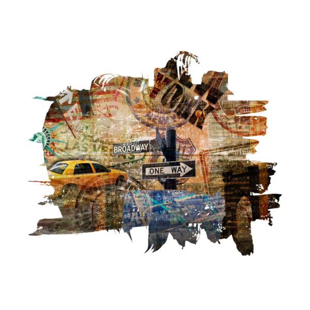Papier peint intissé panoramique Street art New York collage multicouleur, EDEN