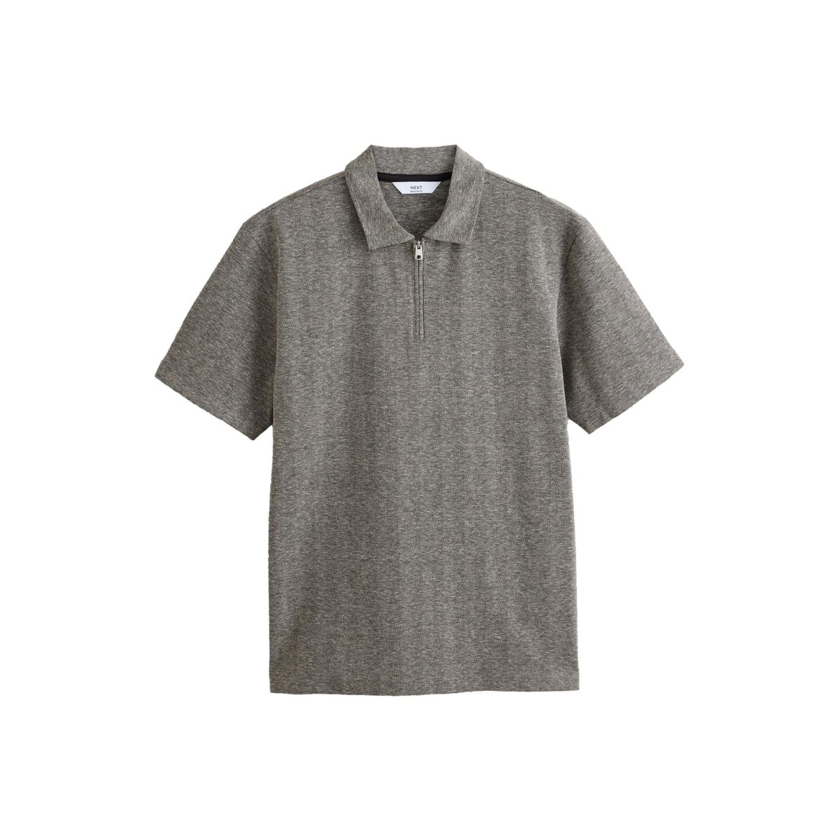 Polo à col zippé et chevrons marron, NEXT