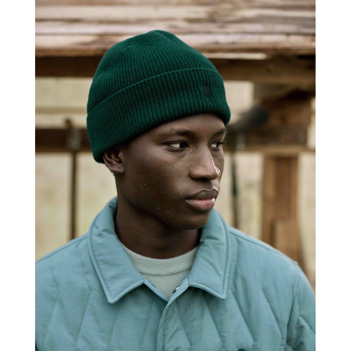Bonnet laine BEANIE vert sapin, FAGUO