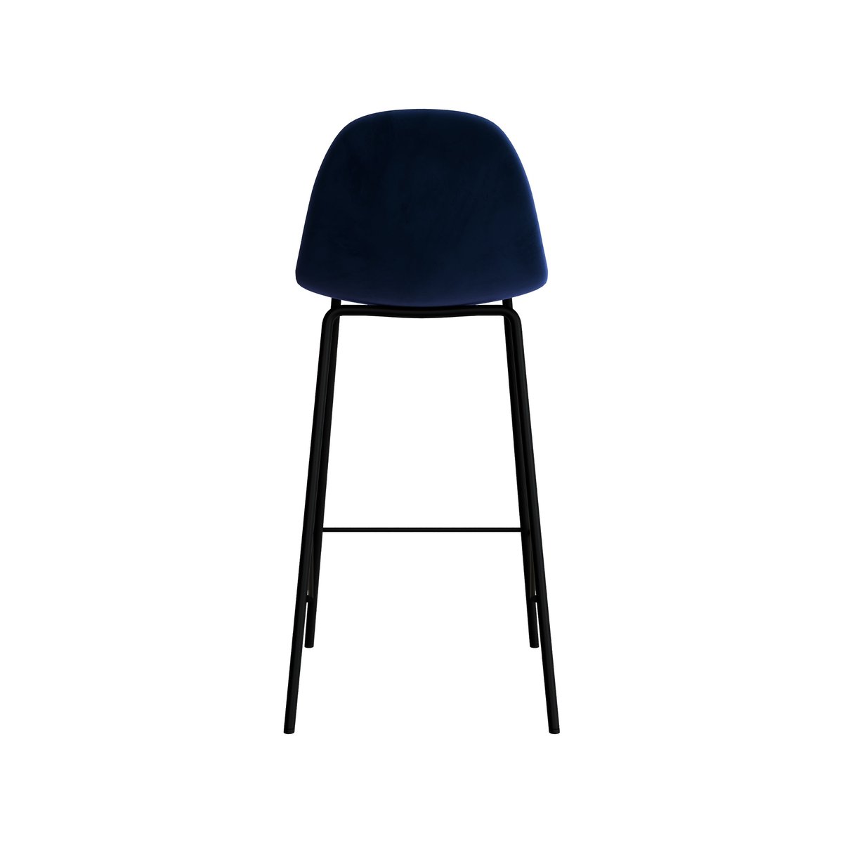 Lot de 2 chaises pour îlot central 65 cm en velours - HENRIK bleu foncé, MAISON PAVANE