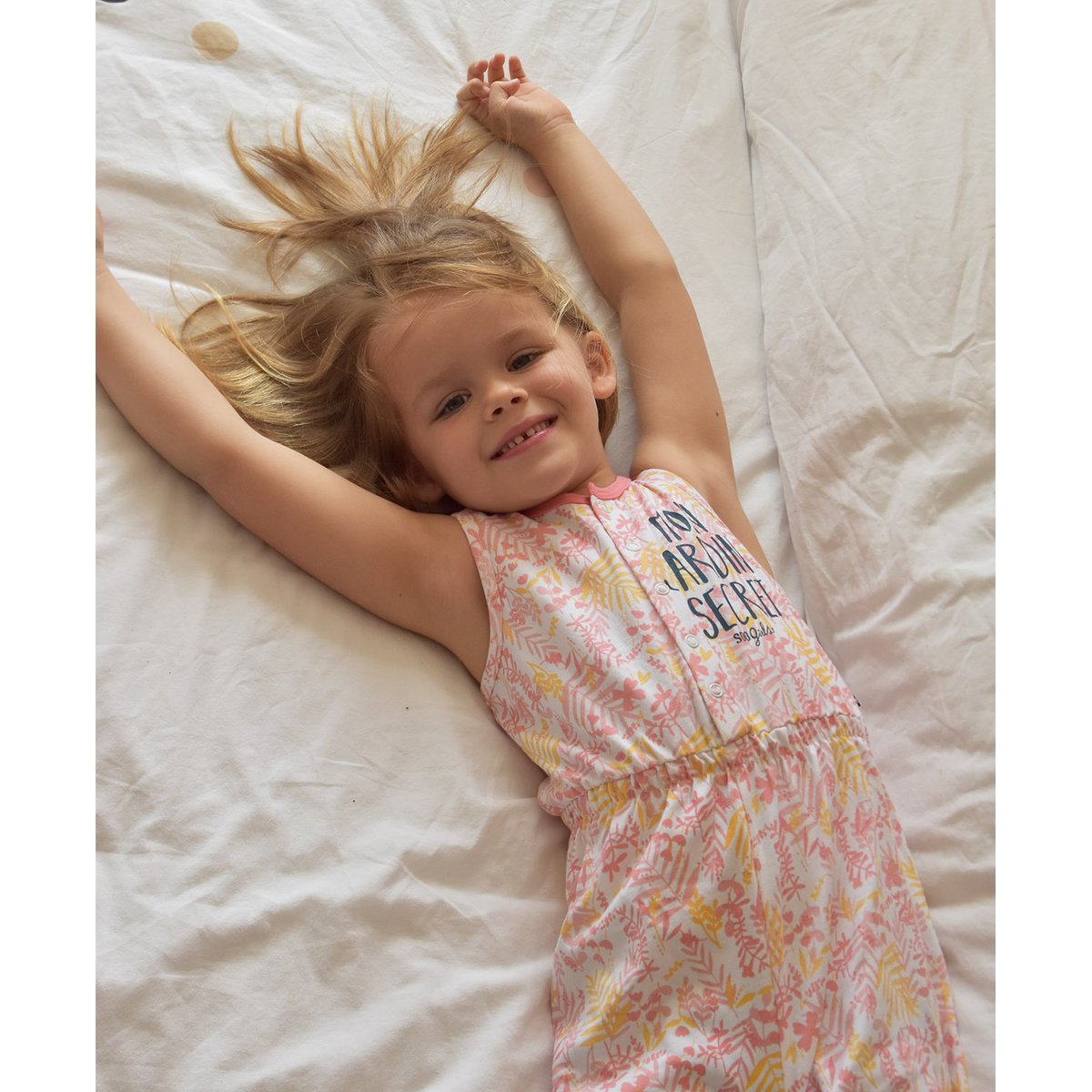 Combi pyjama hilda court enfant blanc, SUCRE D'ORGE