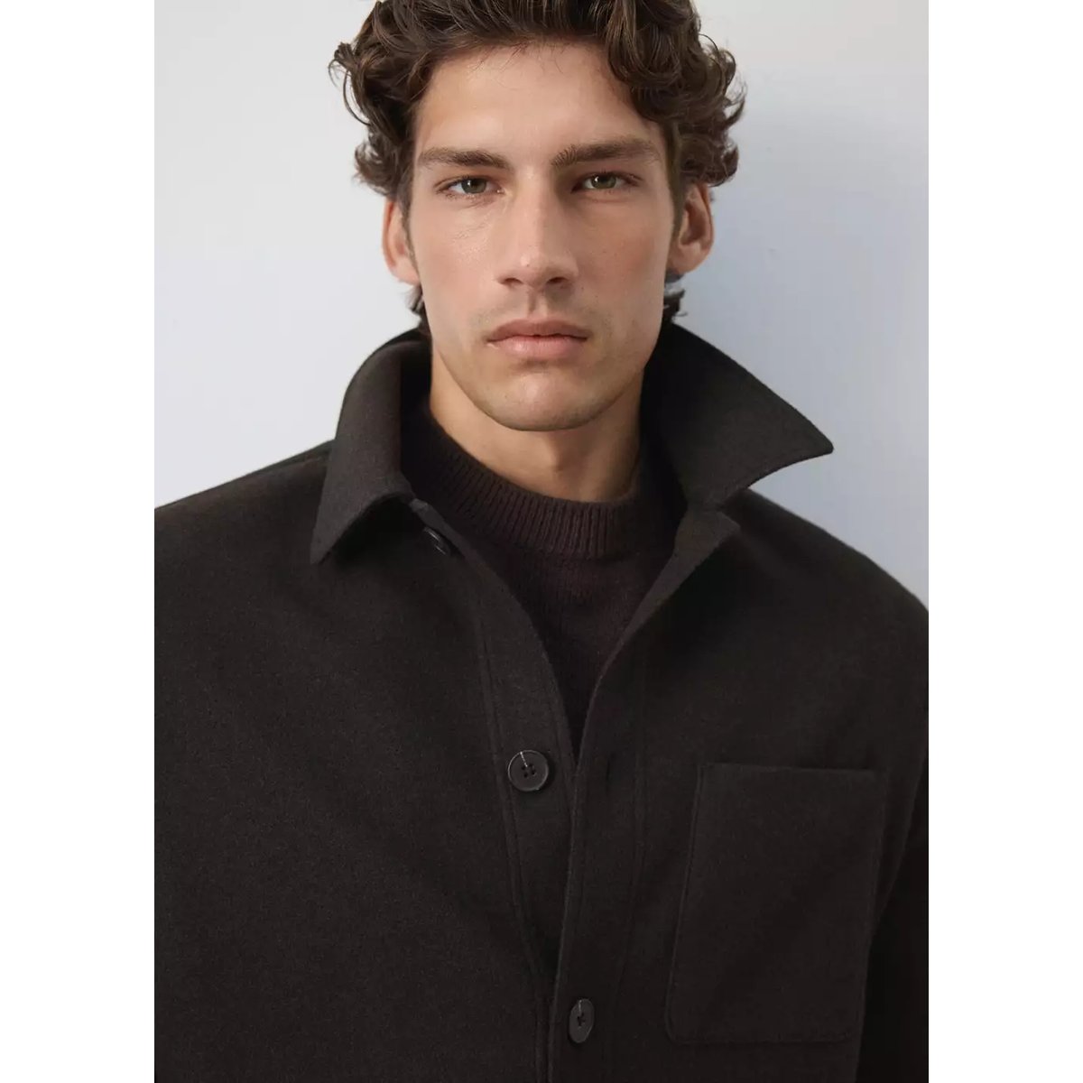 Surchemise flanelle regular-fit café, MANGO MAN