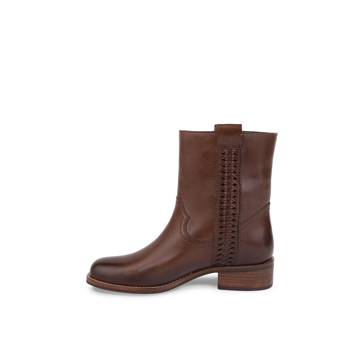 Victoria Flat Leather Ankle Boots brown, LES TROPEZIENNES PAR M.BELARBI