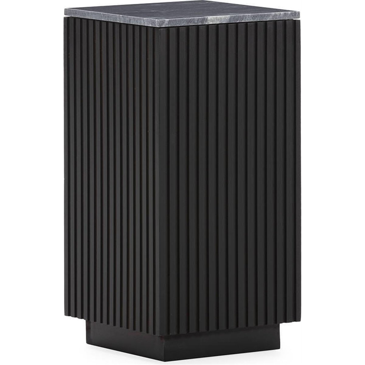 Sellette d'appoint en marbre et bois marron foncé et noir, RECOLLECTION