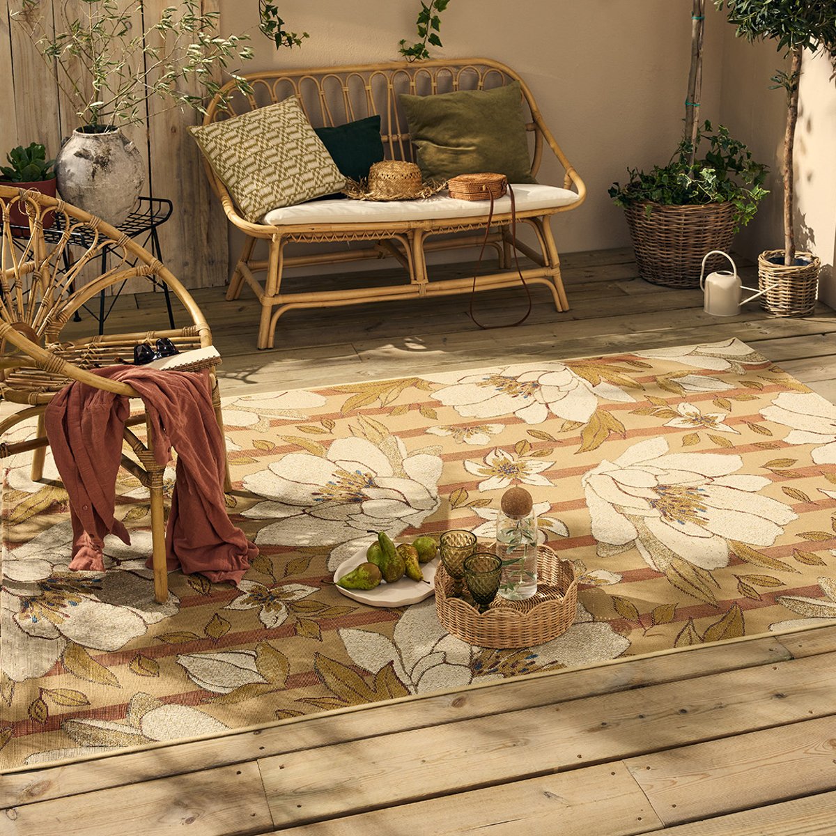 Tapis extérieur à fleurs LIDO multicolore, NAZAR RUGS