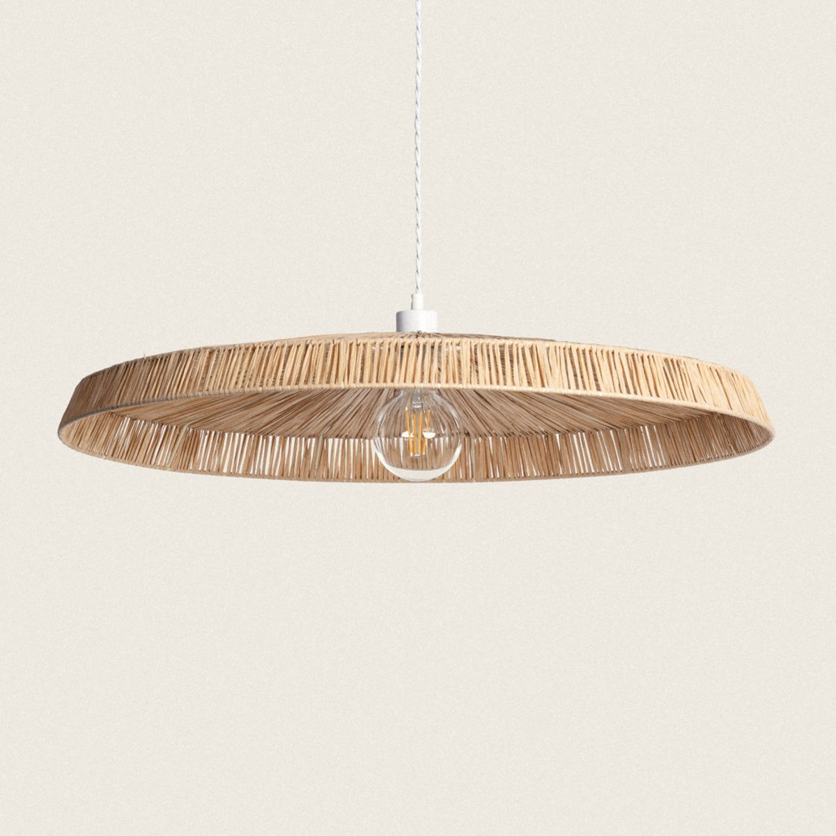 Suspension ronde en raphia 75cm- ORBE bois clair, DRAWER