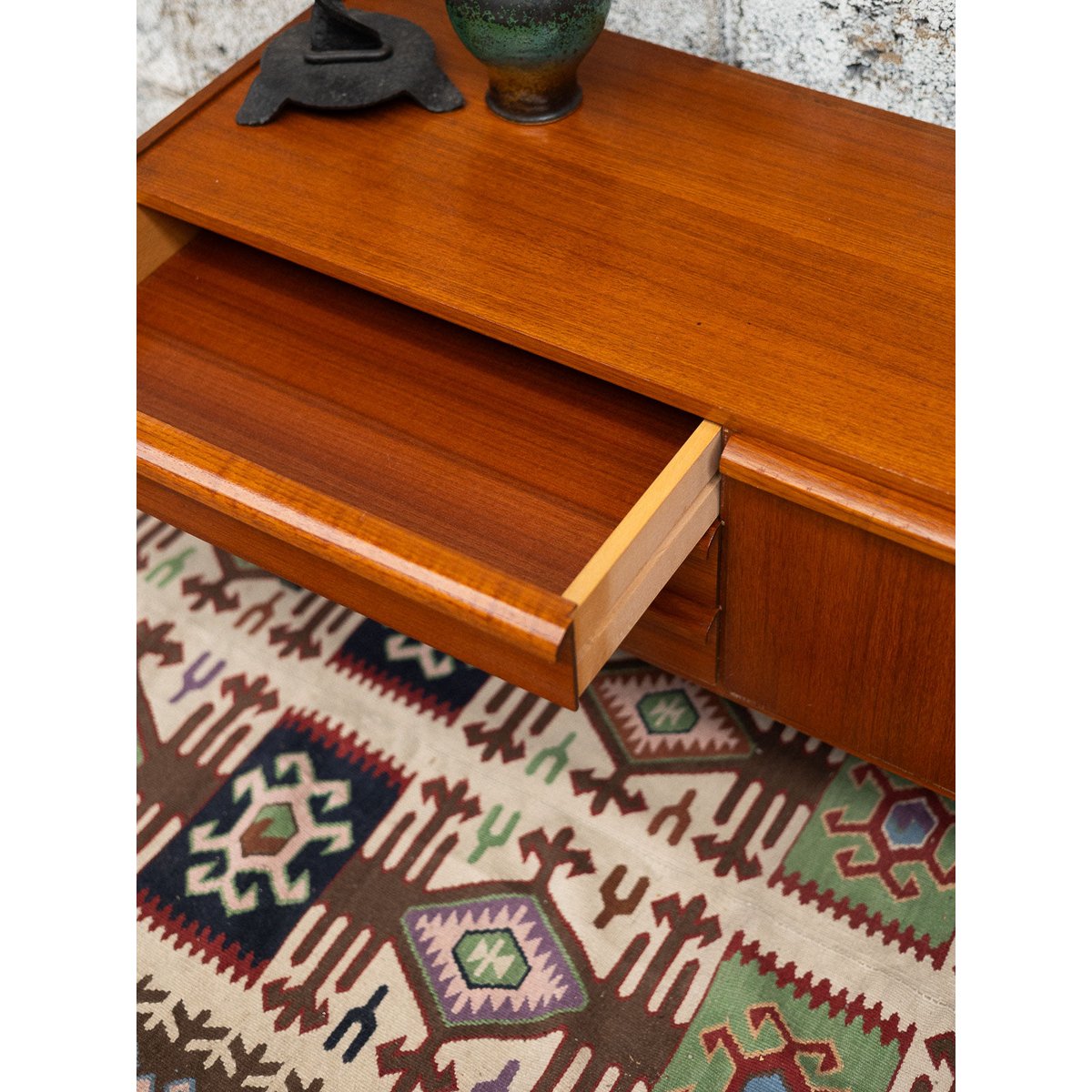 Enfilade scandinave en teck Margaret N°488 - Bon état bois foncé, DEBONGOUT