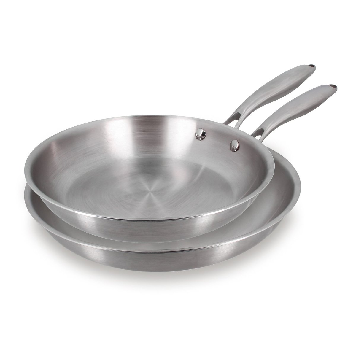 Set de 2 poêles en acier inoxydable, TRINOX inox, MENASTYL