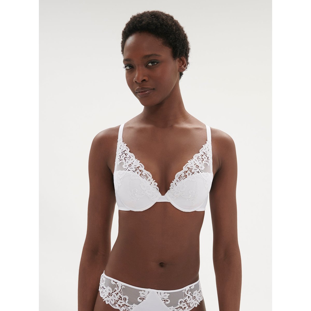 Soutien-gorge push-up décolleté plongeant, SAGA blanc, SIMONE PERELE