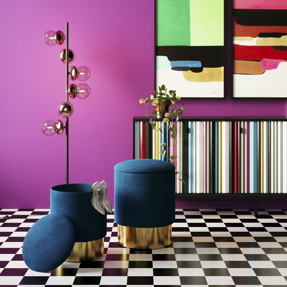 Peinture, ABSTRACT SHAPES vert, KARE DESIGN