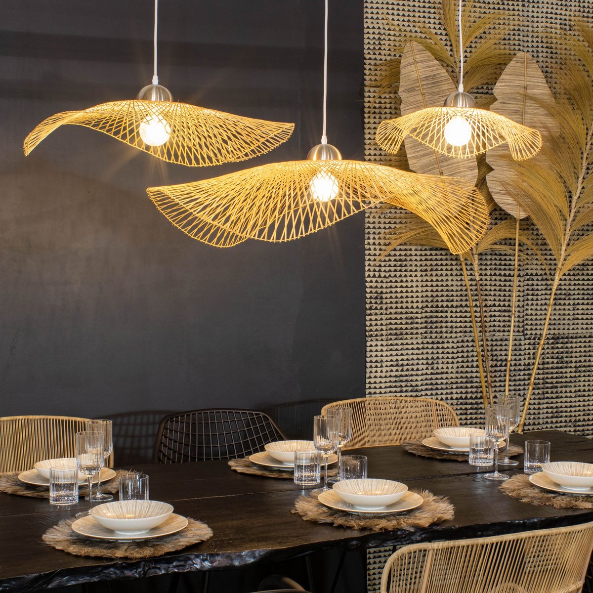 Suspension en bambou tressé, CARAVELLE naturel, NOW'S HOME