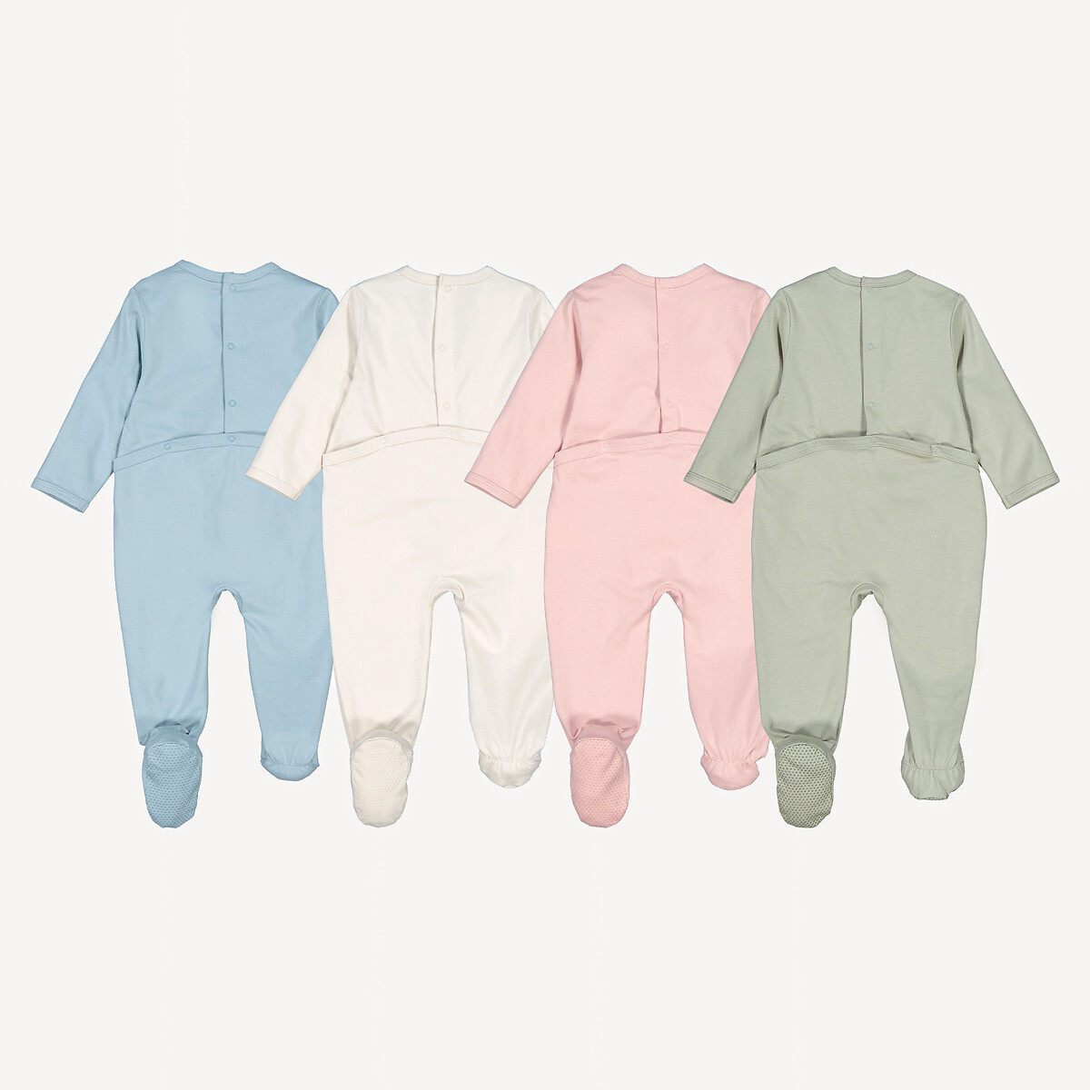 Lot de 4 pyjamas 1 pièce coton, motif poire assortis, LA REDOUTE COLLECTIONS