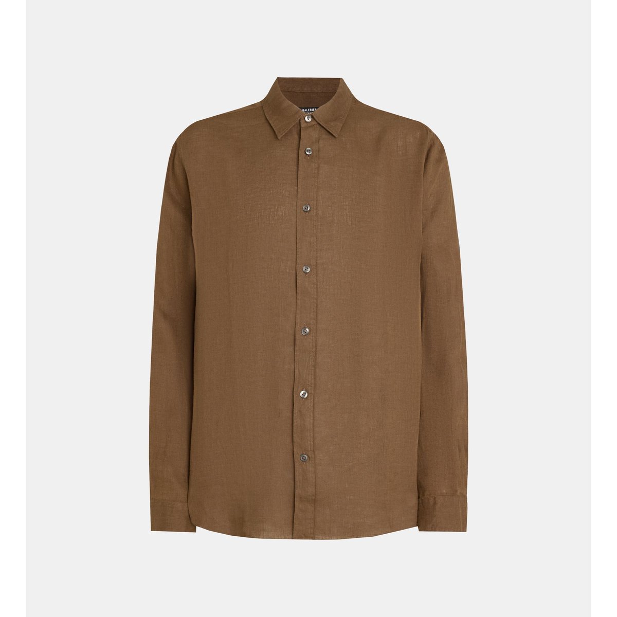 Chemise droite rilin en lin européen™ marron cannelle, GALERIES LAFAYETTE
