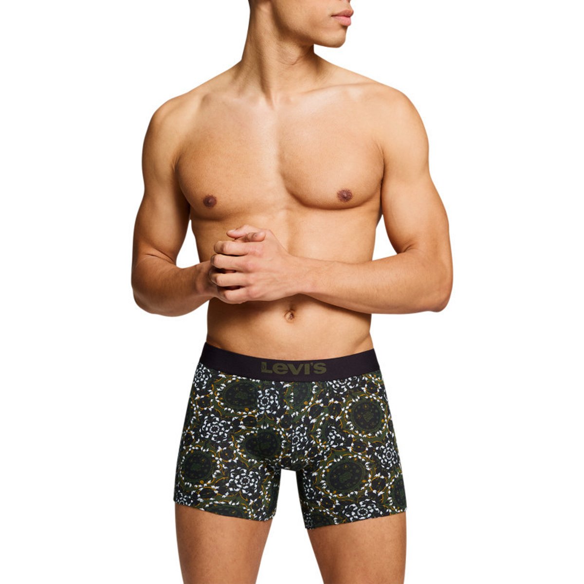 Lot de 2 boxers courts noir et vert en coton avec ceinture élastiquée noir et vert, LEVI'S