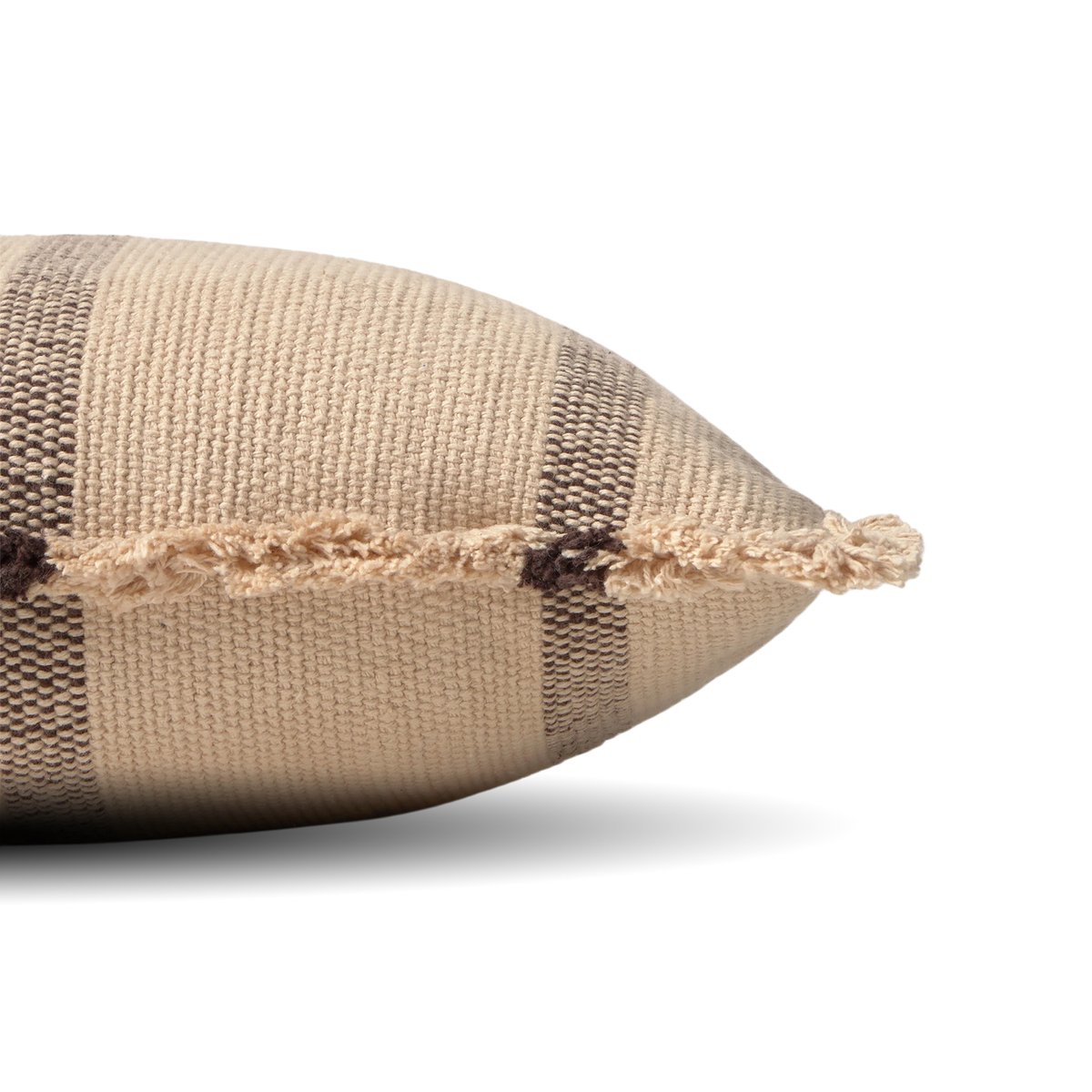 Coussin rectangulaire en coton Lines COLOR ON rose, grain de café, LORENA CANALS