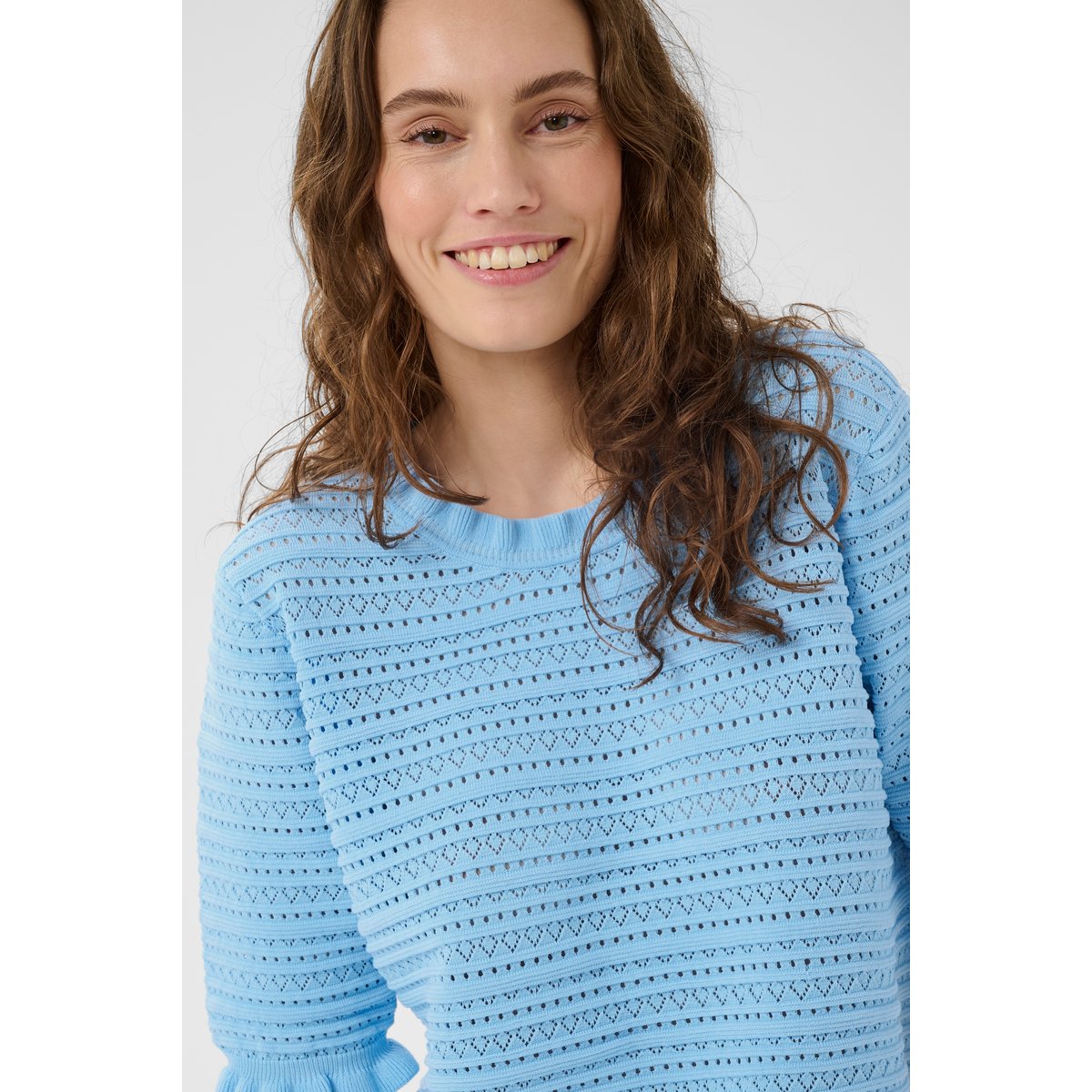 Pullover tricoté bleu powder blue, CULTURE