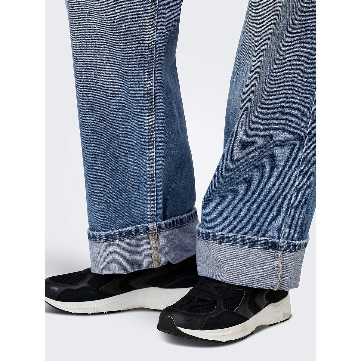 Jean large avec rebords medium blue, ONLY
