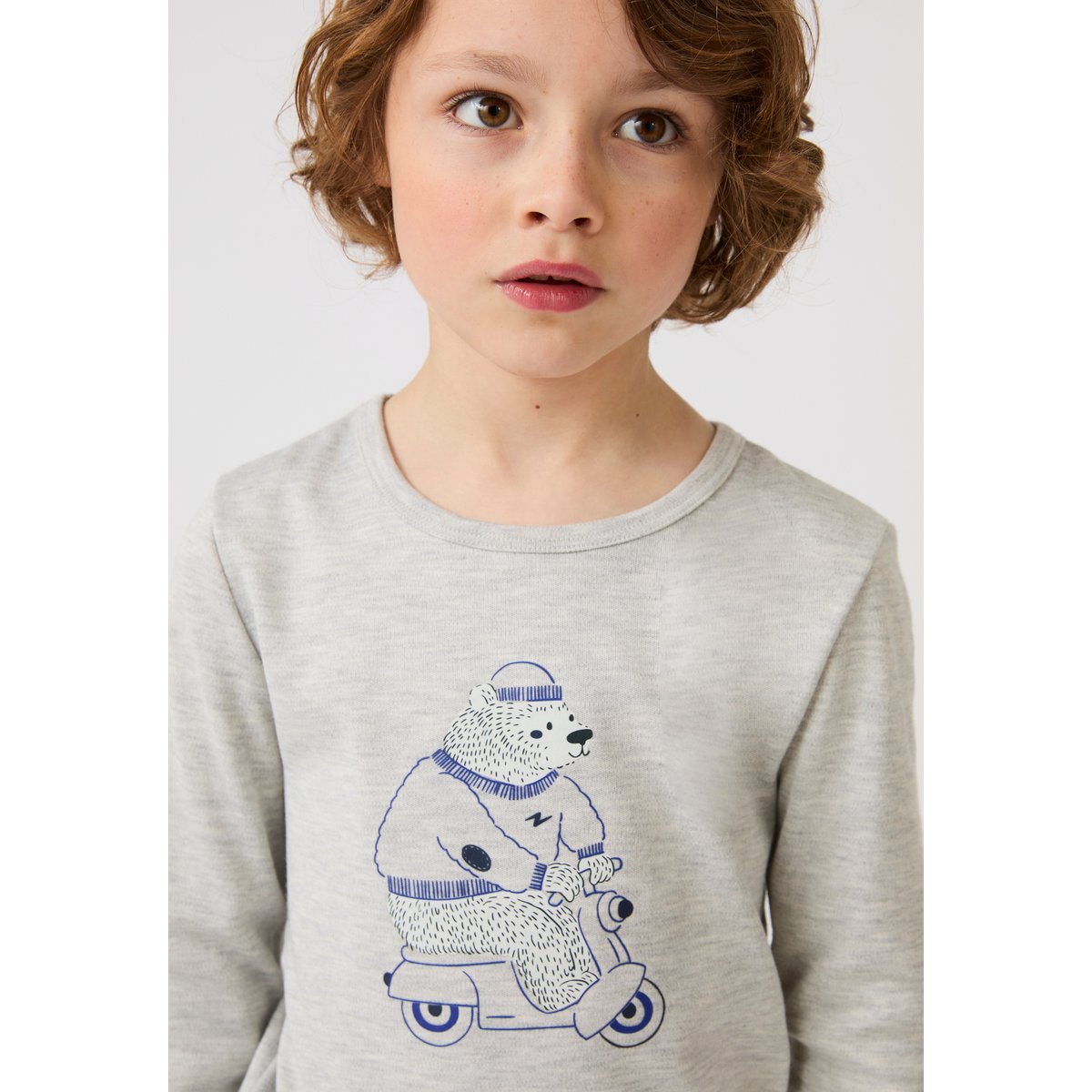 T-shirt Thermolactyl enfant sérigraphie danse gris imp. ourson, DAMART