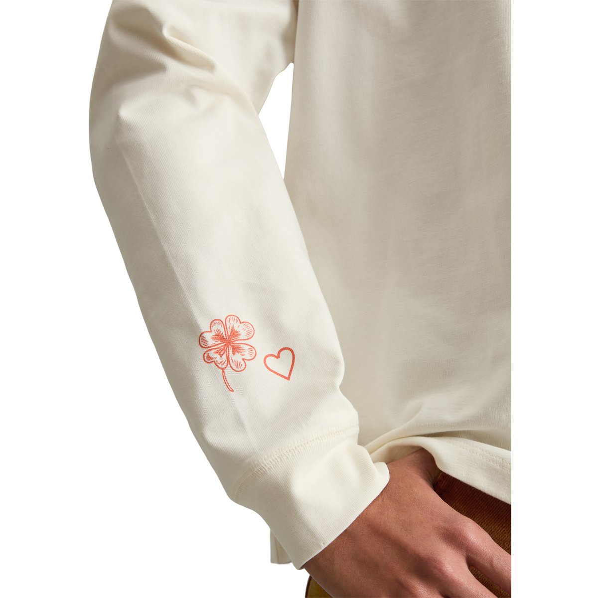 T-shirt à manches longues ample en coton biologique blanc, MARC O’POLO DENIM