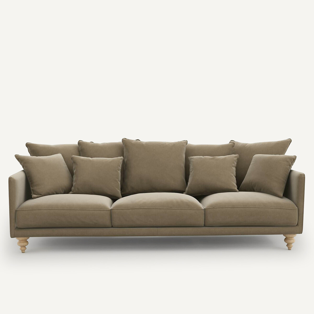 Housse de canapé velours, Lazare beige cendré, AM.PM