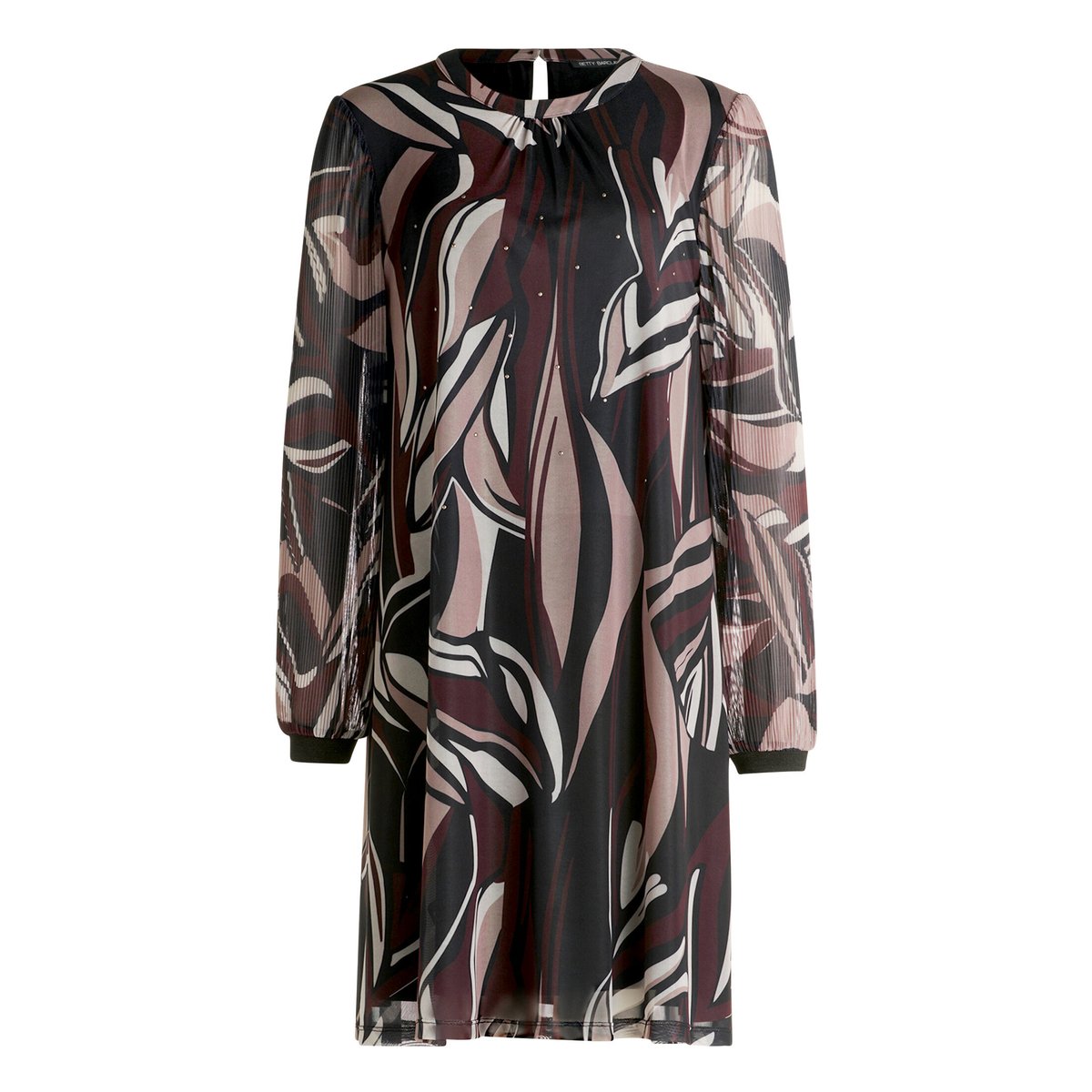 Robe en chiffon à manches longues taupe/black, BETTY BARCLAY