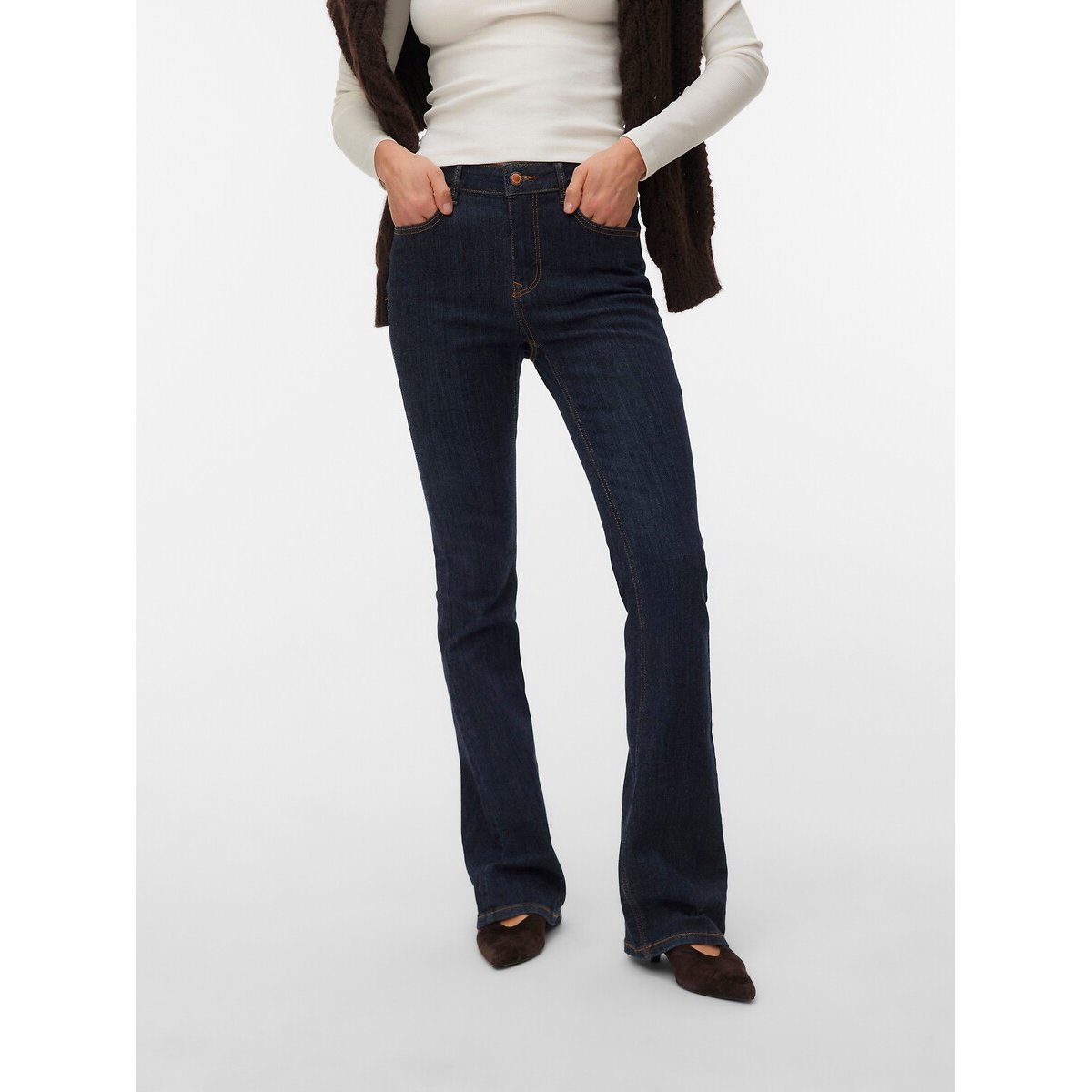 Jean Flare, taille standard dark blue, VERO MODA