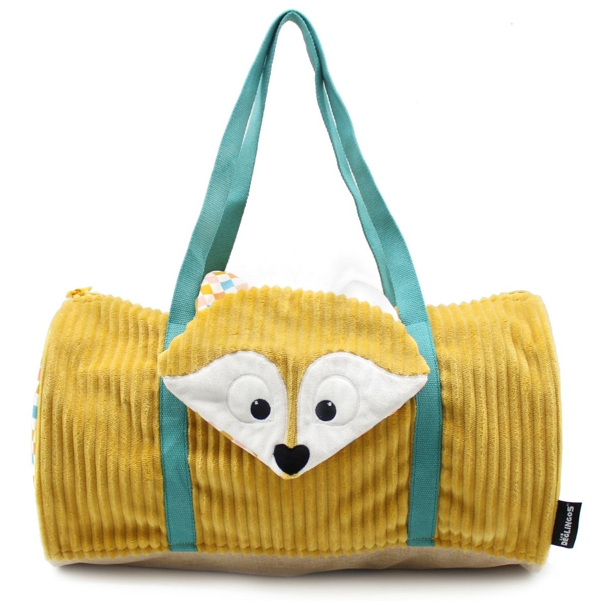 Sac week-end moutarde, blanc, bleu, LES DEGLINGOS
