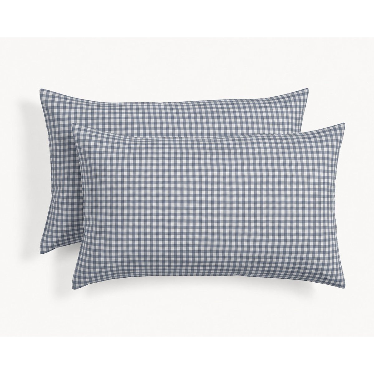 Taie d'oreiller (x2) coton lavé LUNAS bleu orage, FEBRONIE