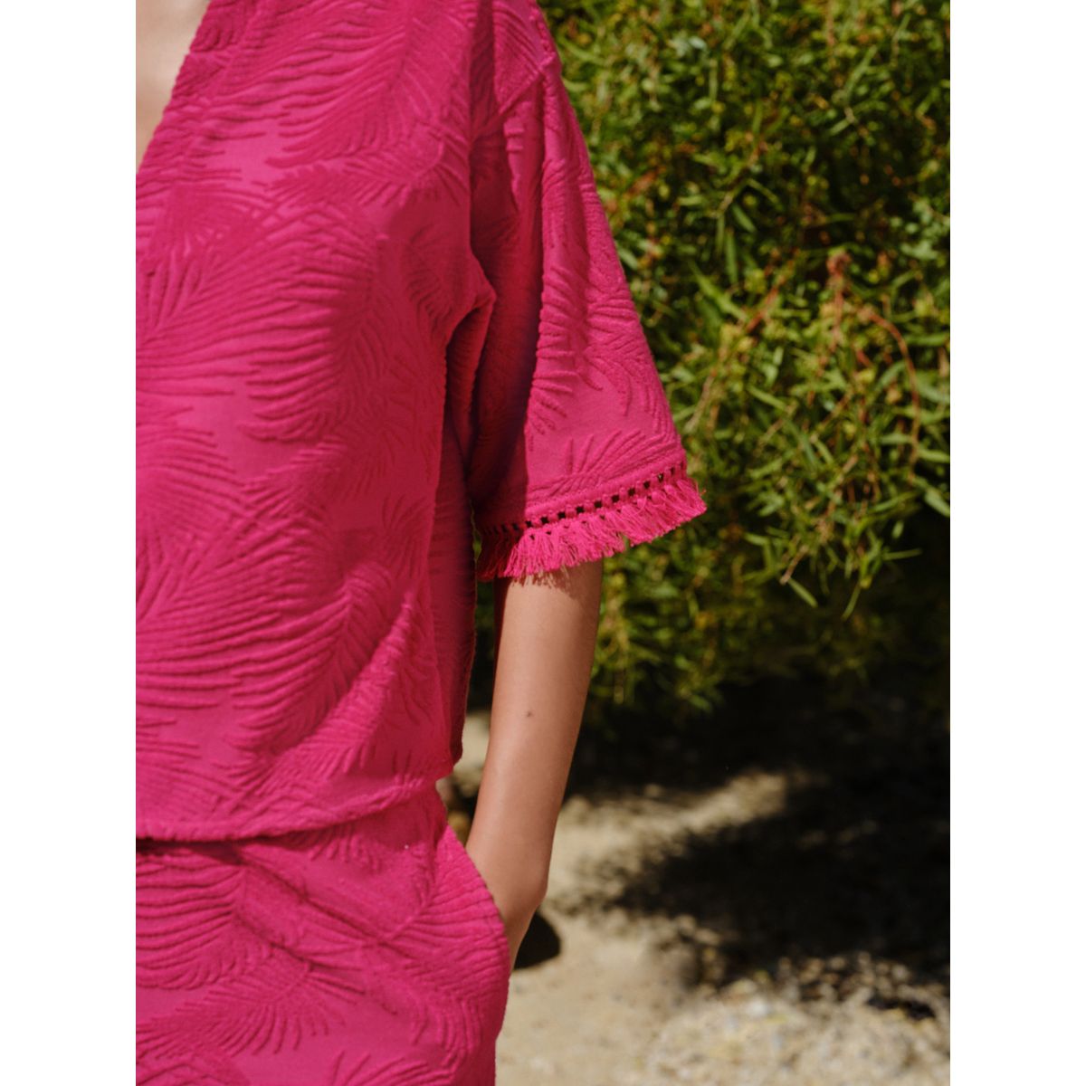 Chemise d’été à manches courtes en éponge rose magenta, NEXT