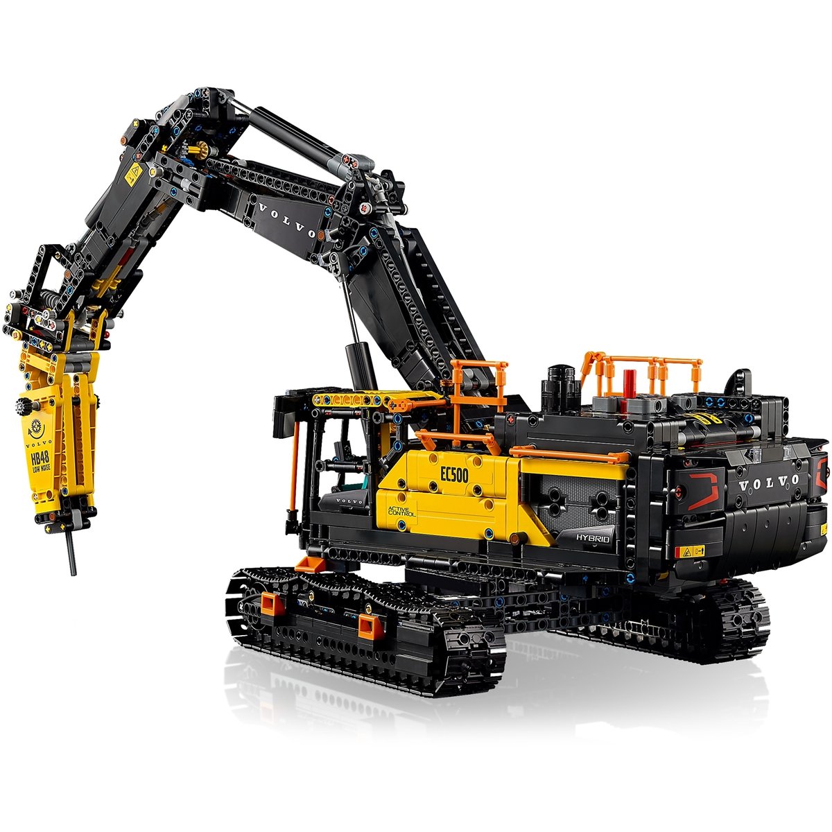 LEGO Technic - Pelleteuse Volvo EC500 Hybride 42215 - Modèle Motorisé pour Adultes noir et jaune, LEGO